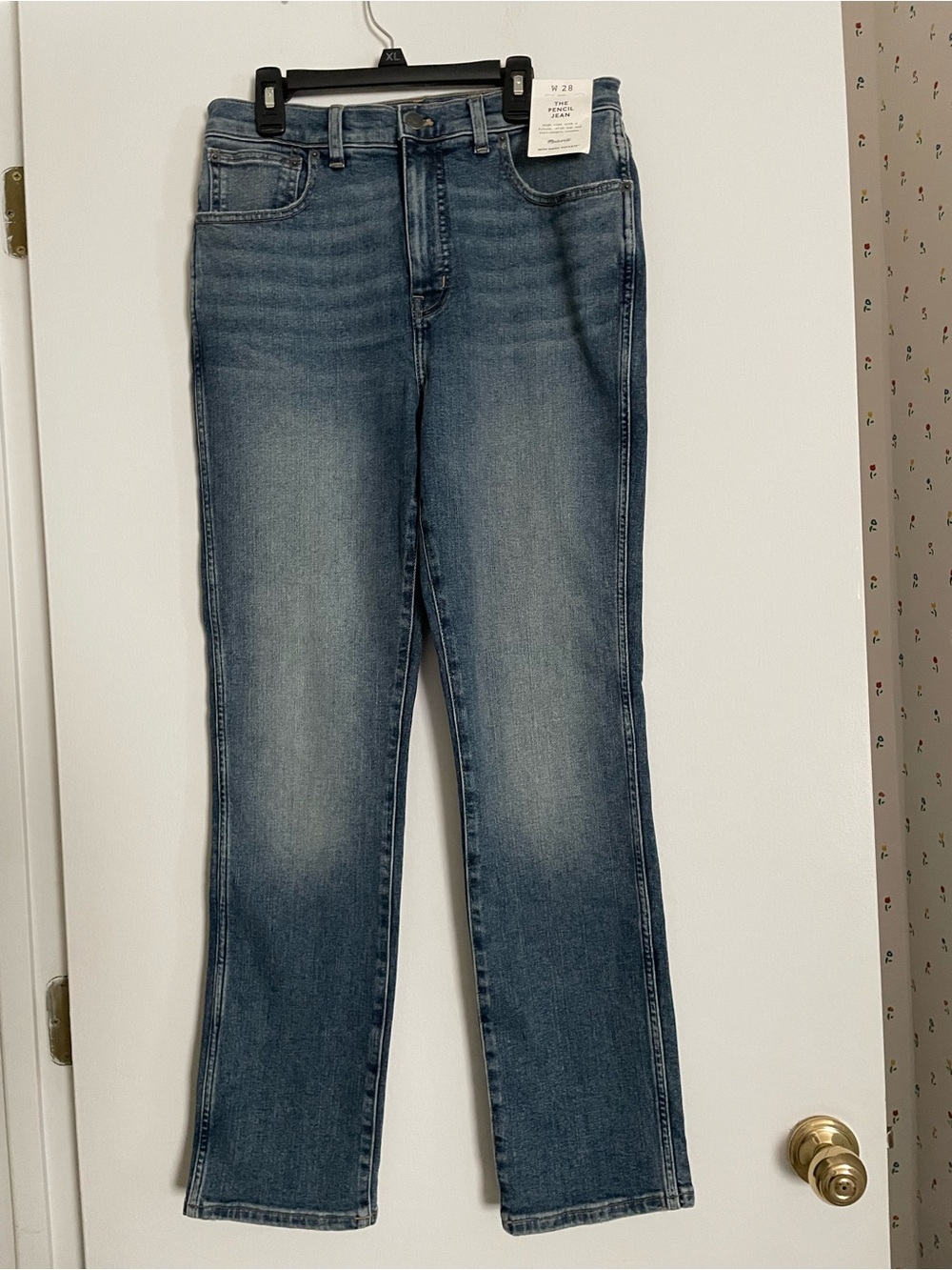 Madewell Medium Blue Straight-Leg High rise Pencil Jeans